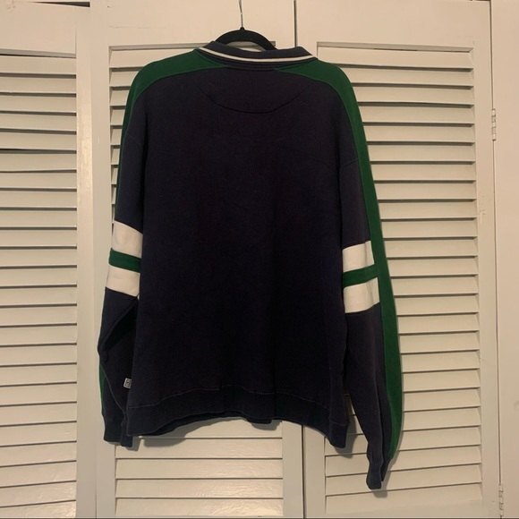 Vintage DISCUS Athletic Sporty 80's Striped Preppy Rugby Polo size Large - Picture 6 of 10